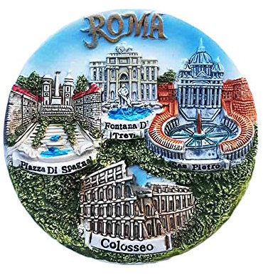 Rome Italy 3D Fridge Magnet Round Travel Sticker Souvenir,Home & Kitchen Decoration Roman Italy Refrigerator Magnet