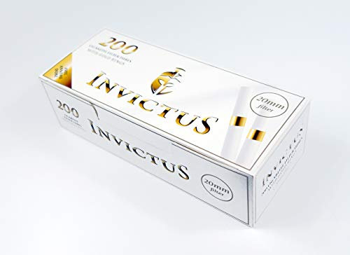 Invictus Zigarettenhülsen mit Goldring, 20mm Filter, 200er Box 1 Box (200 Hülsen)