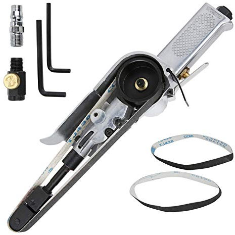 Shoze Air Belt Sander 16000RPM Belt Sander Machine Sanding Buffing Assorted Vehicle Pneumatic Tools Sander Finger Belt Grinder Sanding Polishing Tools for Wood Iron Aluminium Metal