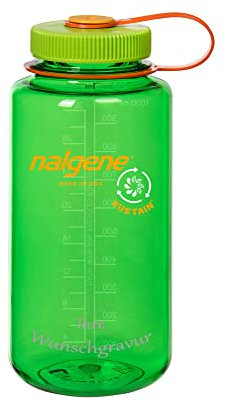 Nalgene Trinkflasche 'Everyday-Weithals-Sustain' – 1L (Melone, mit Namensgravur)