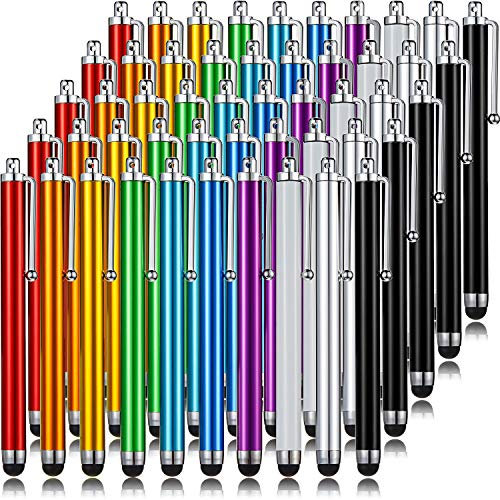 Outus 60 Pezzi Penna Capacitiva Penna Stilografica per Dispositivi Touchscreen Universali, Compatibile con iPhone, iPad, Tablet (12 Colori)