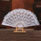 Dusenly White Hand Held Fans Lace Folding Fan Women Spanish Hand Fan Lace Fans for Wedding Party Costume Decoration