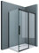 doporro Box Doccia 90x140x195cm, Cabina Doccia Angolare con Porta Scorrevole Soft-close in Profilo Nero Vetro di Sicurezza ESG Vetro Trasparente Incluso Rivestimento Ravenna12k