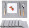 Myir JUN Tischsets Abwaschbar 8er Set, Gewebte Platzdeckchen rutschfest Abgrifffeste Hitzebeständig, Vinyl Platzsets Abwaschbar für küche Speisetisch Hotel, Platz-Matten30x43.5cm (Silber)