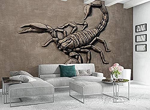 Sfondo di uno Scorpione in Rilievo in Pietra Arenaria Carta da parati fotomurali poster murale Soggiorno camera letto minimalista tv sfondo-300cm×210cm