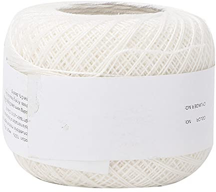 Jenngaoo Filato di Cotone di Pizzo, Popolare Lavorato a Mano all'Uncinetto Seta Leggera Filo Sottile Palla Uncinetto Mano Lavoro a Maglia Mestiere (Bianca)