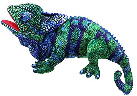 Große Kreaturen – Chamäleon-Handpuppe (blau-grün)