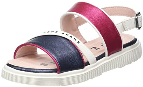 Pepe Jeans London Wendy Logo Flache Sandale, 347FRESH Fuchsia, 40 EU