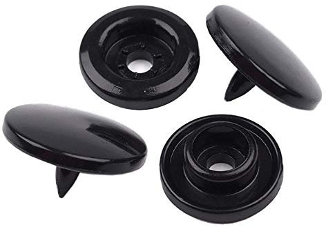 50 Druckknöpfe rund Snaps Druckknopf Snap Button Knöpfe Farb- Größenwahl, Größe:10mm, Farbe:schwarz