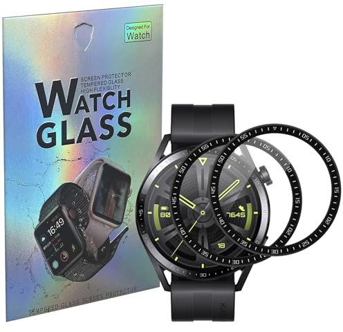PHONILLICO Vidrio templado para Huawei Watch GT 3 46 mm [Pack de 2] Película protectora de pantalla, reloj antiarañazos
