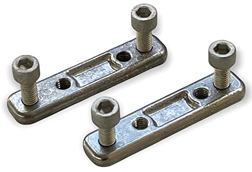 Teletoldo Metallleisten für Markisen, 2 Platten mit Bohrern + 4 Schrauben, Innenersatzteil für Armhalterung, kompatibel mit Einlassrohren von 15 mm
