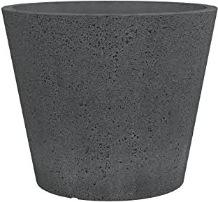 Scheurich C-Cone 49, Pflanzgefäß/Blumentopf/Pflanzkübel, rund, Farbe: Stony Black, hergestellt mit recyceltem Kunststoff, 10 Jahre Garantie, für den Außenbereich