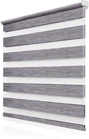 Doppelrollo Klemmfix ohne Bohren 105x230cm(BxH), Rollos für Fenster ohne Bohren Marmor Grau, Duo Rollo Klemmrollo, Lichtdurchlässig & Sichtschutz,Fenster Rollos für Innen