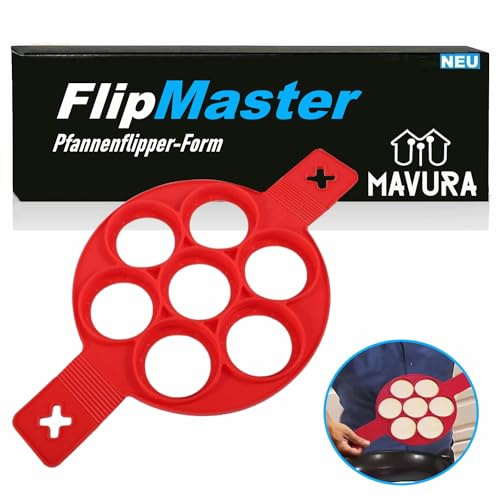 MAVURA FlipMaster Flipper-Form Pfannenwender Silikon Eier, Pfannkuchen Maker Omelett Wender Küchenhelfer Backform