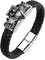 Bracciale gufo per uomo, bracciale uccello gufo per ragazzi, bracciale rigido gufo vichingo norreno, bracciale polsino gufo punk, bracciale in pelle intrecciata gufo, bracciale con testa di gufo