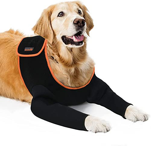 Dog Leg Recovery Sleeve to Stop Licking Wound, Cone Collars Alternative, Scratch Resistant Dog Recovery Suit, Waterproof Puppy Leg Wound Protector to Prevent Licking Bite, Avoids Wound Infection, XXS
