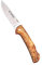 Navaja Cudeman Pandora 388-L con hoja de acero böhler N690Co de 9,5 cm y empuñadura de olivo con separador rojo de 12 cm + portabotellas de regalo (Olivo)