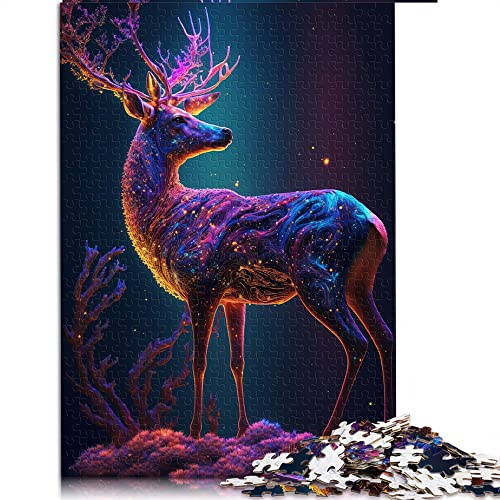 1000 Pièces Puzzle Jeu Cosmic Deer Puzzle pour Adultes Puzzles en Carton Jeu Éducatif (Taille 26x38cm)