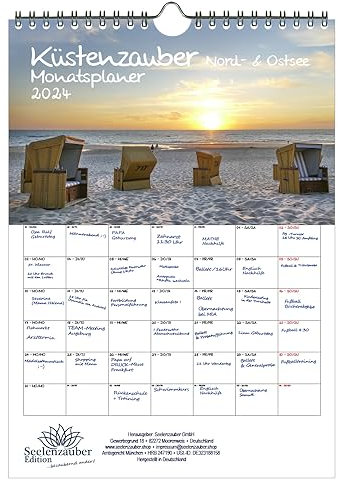 Küstenzauber Nord- und Ostsee Planer DIN A4 Kalender für 2024 Deutschland Reise Urlaub Küste Meer - Seelenzauber