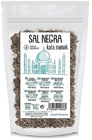 Sal Kala Namak, GRUESA, 100% Natural, |Sabor Huevo| Sin Aditivos, Sin Refinado. Sal Negra Del Himalaya. Mayor Contenido En Oligoelementos. Para Sazonar. Origen: India y Pakistán.