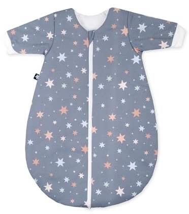 Julius Zöllner Winterschlafsack Jersey, warme Füllung 2,5 TOG, waschbar bei 60°C, Made in Germany, Oeko TEX Standard 100, Shiny Stars, Gr. 68/74
