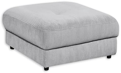 Fußhocker BARURA Cord hellgrau – Bequemer quadratischer Polsterhocker 84x84 cm, moderner Hocker als Ergänzung zum Sofa