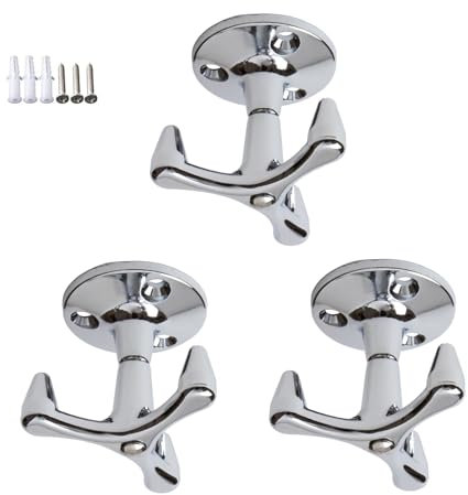 3 Stücke Drehhaken Haken Garderobe Garderobenhaken für Schrank Küche Nische Zinklegierung Kleiderhaken Decken-Haken Deckenplatte Haken für Deckenventilator, Yoga, Pflanzenhaken