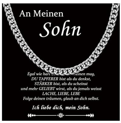YELUWA Kubanische Halskette Für Sohn, Edelstahl Hip-Hop Gliederkette, Geschenke Für Weihnachten Und Geburtstag (55cm Länge, 6mm Breit)