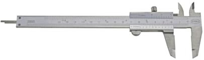 STEINLE 1103 Taschen Messschieber 150 mm für Linkshänder, Ablesung: 0,05 mm DIN862 - inkl. Gewindetabelle