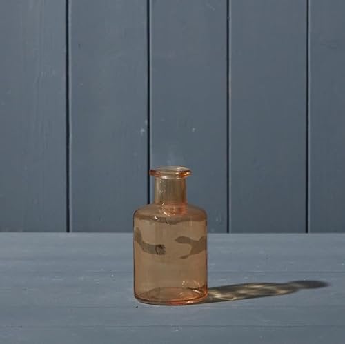 Cognac Coloured Small Glass Bottle Vase (Small Bottle)