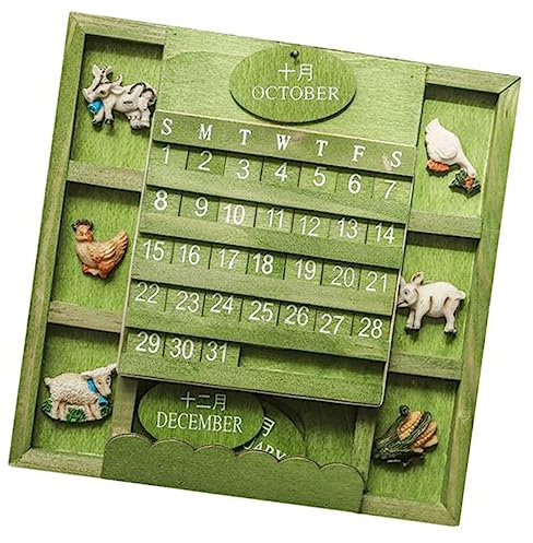 FUNOMOCYA Holzblock Kalender Diy-tischkalender Aus Holz Kompakter Monatskalender Naturmaterial Einfach Zu Ändern Für Dekoration