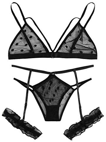 WILLBEST sexy Dessous Damen für Sex, mollige XXL schöne unterwäsche Geile unterwäsche 3 teiliges Straps Set lingeri Babydoll bequemer Sport BH Dessous Sexy Set Oberschenkel reiben Schutz