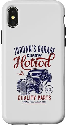 Hülle für iPhone X/XS Jordan's Hotrod Garage Oldtimer im Jordan-Design
