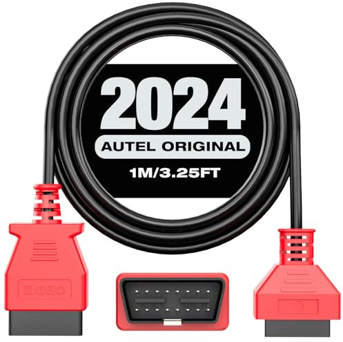 Autel OBD2 Verlängerungskabel, 16 Poliges OBDII Diagnose Verlängerungskabel, Stecker auf Buchse, OBD2 Kabeladapter für OBD2 Diagnosetool, Kompatibel mit Allen OBD2 Fahrzeugen (3.3 Fuß/ 1M)