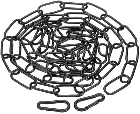 PATIKIL 6ft Schwarz Oberfläche Beleuchtung Hänge Kette Metall Schleife Kette für Hänge Pflanze Anhänger Kronleuchter Leuchte