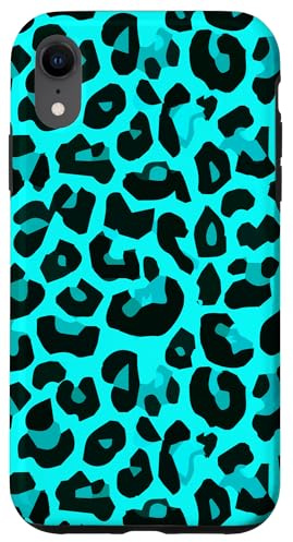 Türkis Muster Leopard Design Leo Hülle für iPhone XR