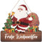 BOFUNX Weihnachten Hängend Deko Weihnachtsmann Türschild Frohe Weihnachten Holzschilder Holz Dekoanhänger für Weihnachtsdeko Ornamente