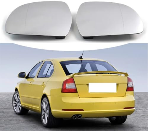JGQFB Cristal de Espejo Retrovisor para Skoda Octavia II Superb 2009-2015, Retrovisor Exterior Ajustable Adecuado Lente de Marcha Atrá Reemplazar,B/Right