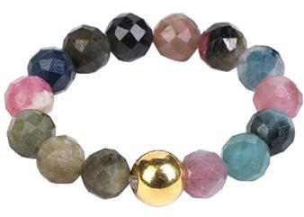 LOCCY Elastischer Naturstein Ring, Perlen Elastische Ring, Anxiety Ring facettiert, Perlenring Elastisch, Edelstein Perle Stapelbar Ring für Damen Mädchen (Farben)