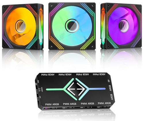 140mm ARGB Case Fan,Infinity Mirror Light Effect Design Cooling Fan, 140mm CPU PWM Fan