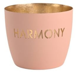 Gift Company Madras, Windlicht, M, Motiv: Harmony, pastellrosa/gold