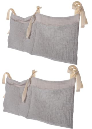HAPINARY Kinderwagen Hängender Organizer Tasche Baumwolle Windel Caddy Aufbewahrungstasche Für Laufstall Kinderbett Mit Mehreren Taschen Einfach Organisieren