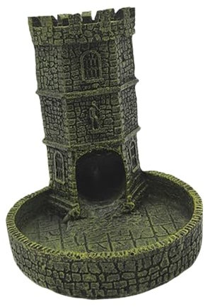 TTETTZ Würfelturm für Brettspiele, Tischzubehör mit Würfeltablett Und Schloss, Gelbgrün