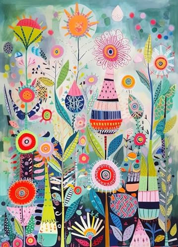 Bullglesup Puzzle für Erwachsene 1000 Teile, Flower, Passen Perfekt Ineinander Buchstaben Auf der Rückseite Kein Staub, Spielzeug für Männer Frauen Ältere (70 x 50 cm), 1:1 Poster