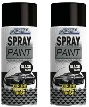 PNJB Black Matt Car Spray Paint, Aerosol Spray, Fast-Drying Formula, Durable and Versatile, Long Lasting, 400 ml (2PCS)