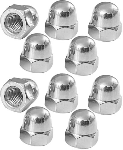 cyclingcolors 10x Dado Cieco Esagonale a Calotta in Acciaio Inossidabile A2 DIN 1587 Dadi Ciechi per Viti Bulloni di Bloccaggio con Filettatura Metrica, M12