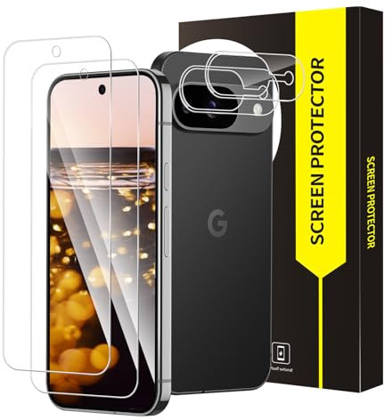 Bodyguard Protector de pantalla para Google Pixel 9 5G, cristal protector, dureza 2+2, dureza 9H, Google Pixel 9 + protector de cámara, libre de arañazos, borde 2,5D, HD sin burbujas, protector de