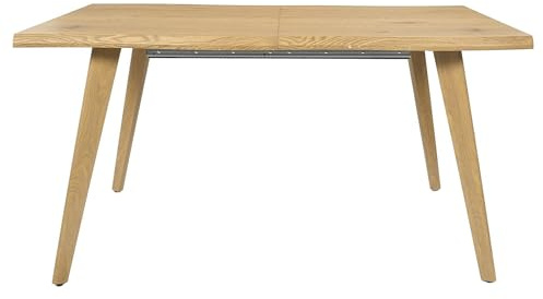 HOME DECO FACTORY Paravent Raumteiler 4-teilig Holz Weiß | Ausziehbarer Holztisch Paxton, 160 bis 200 cm, elegantes Design, Wohn- und Esszimmer, 210 x 90 cm, braun