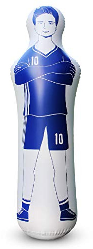 ZHUYNXIR 1 PC Inflatable Soccer Dummy, Soccer Training Equipment, Inflatable Dummy Goalkeepr Air Mannequin Free Kick Wall Goalkeeper Defender Training for Children Adults, Blue Dummy 63 Inch.