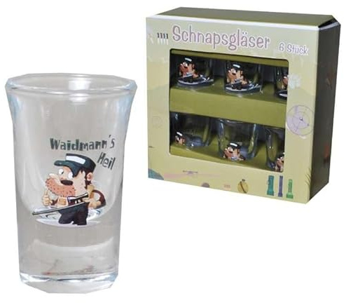 Udo Schmidt Schnapsgläser Gläser für den Jäger - Geschenke Jagd, 1Set mit 6 Gläser